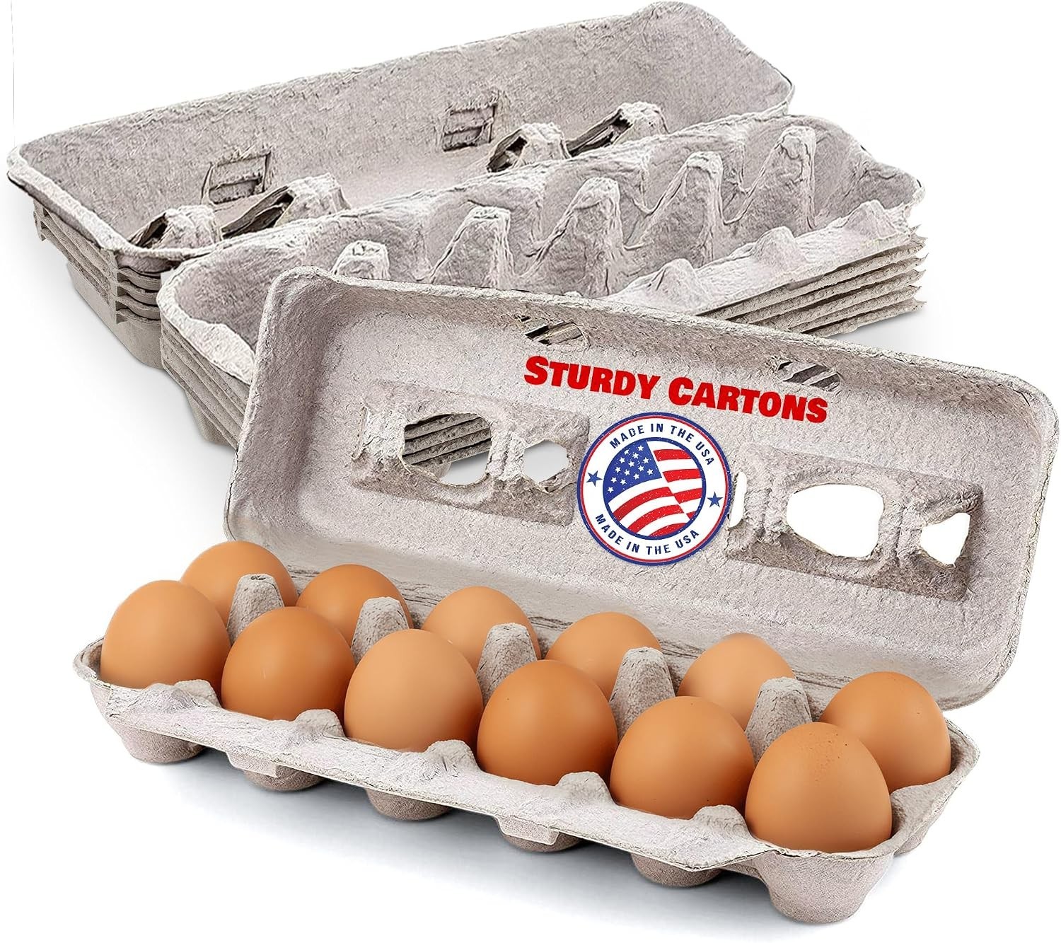 Durable Recycled Pulp Egg Cartons – Perfect for 12 Eggs, Eco-Friendly 5-Pack