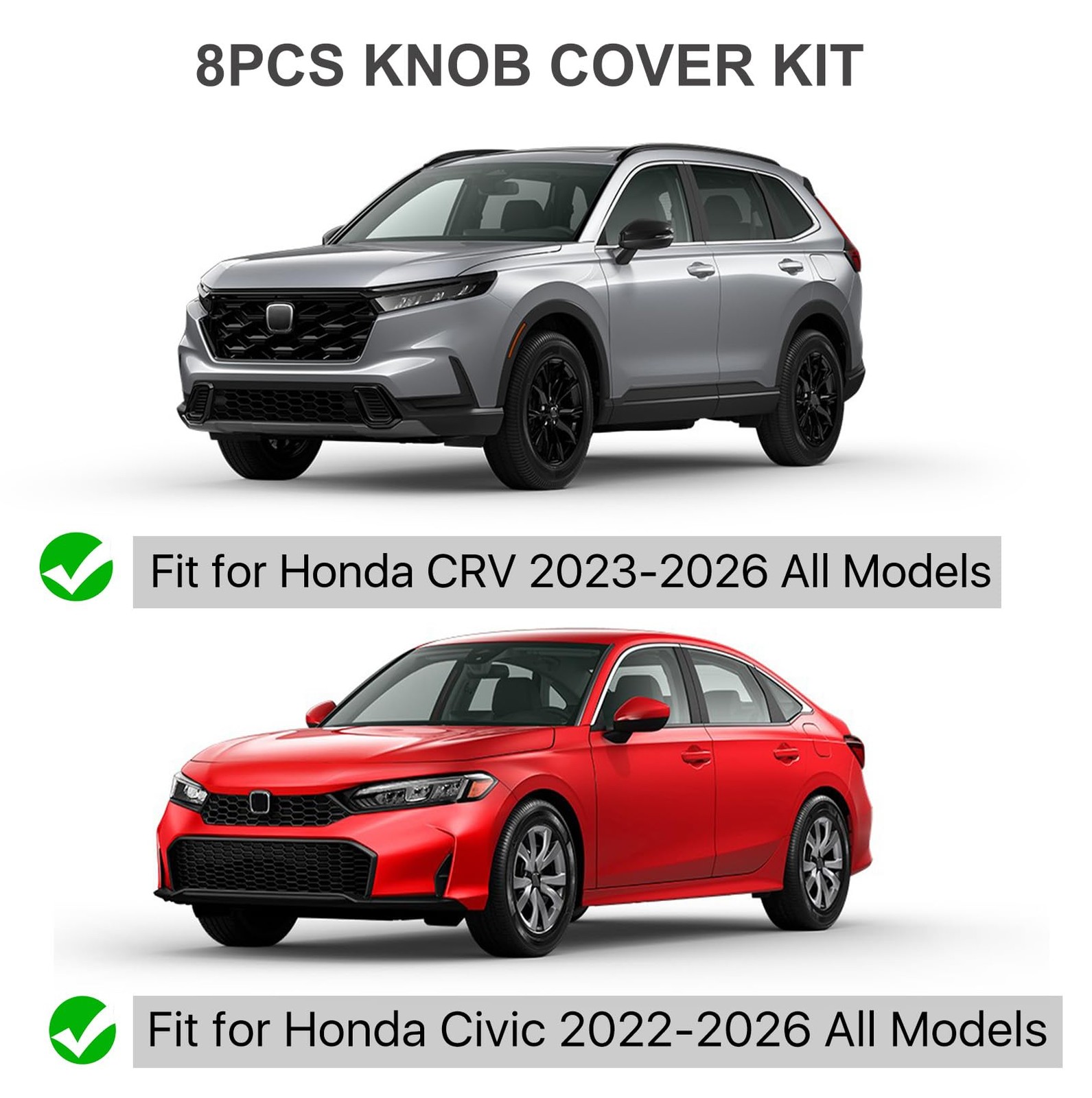 Car Interior Knob Cover Kit, Compatible with Honda Civic 2022-2026, CRV 2023-…