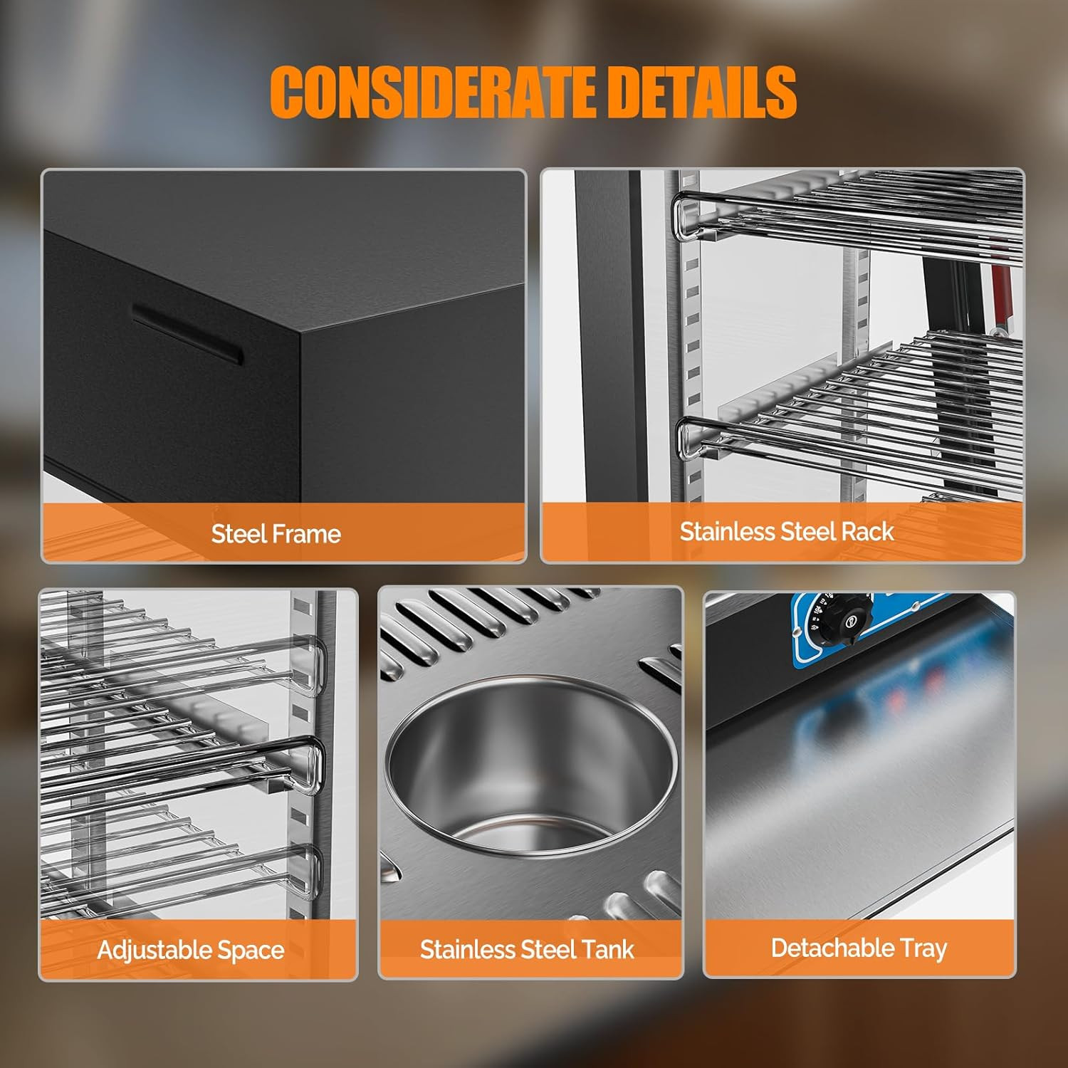 ROVSUN 26″ Commercial Food Warmer Display Pizza Warmer, 3-Tier Electric Countert