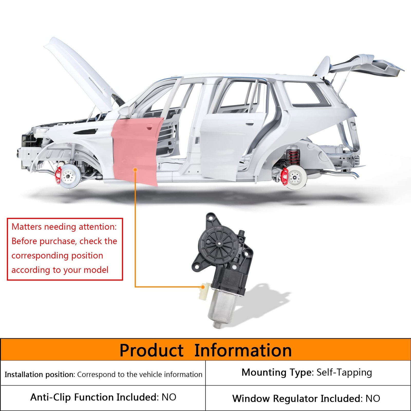 2 Pins Power Window Motor Compatible with Chrysler 200/Cirrus(Mexico)/Sebring…