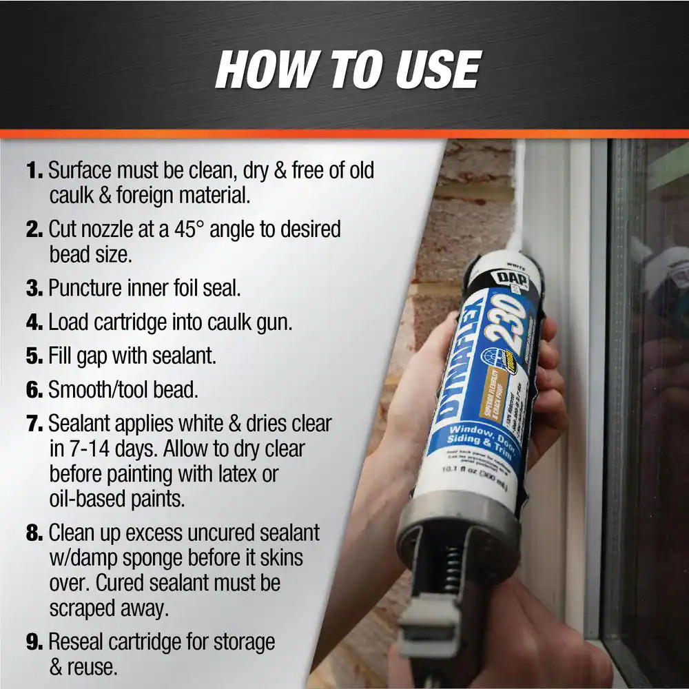 Dynaflex 230 10.1 Oz. Clear Premium Elastomeric Exterior/Interior Window, Door a