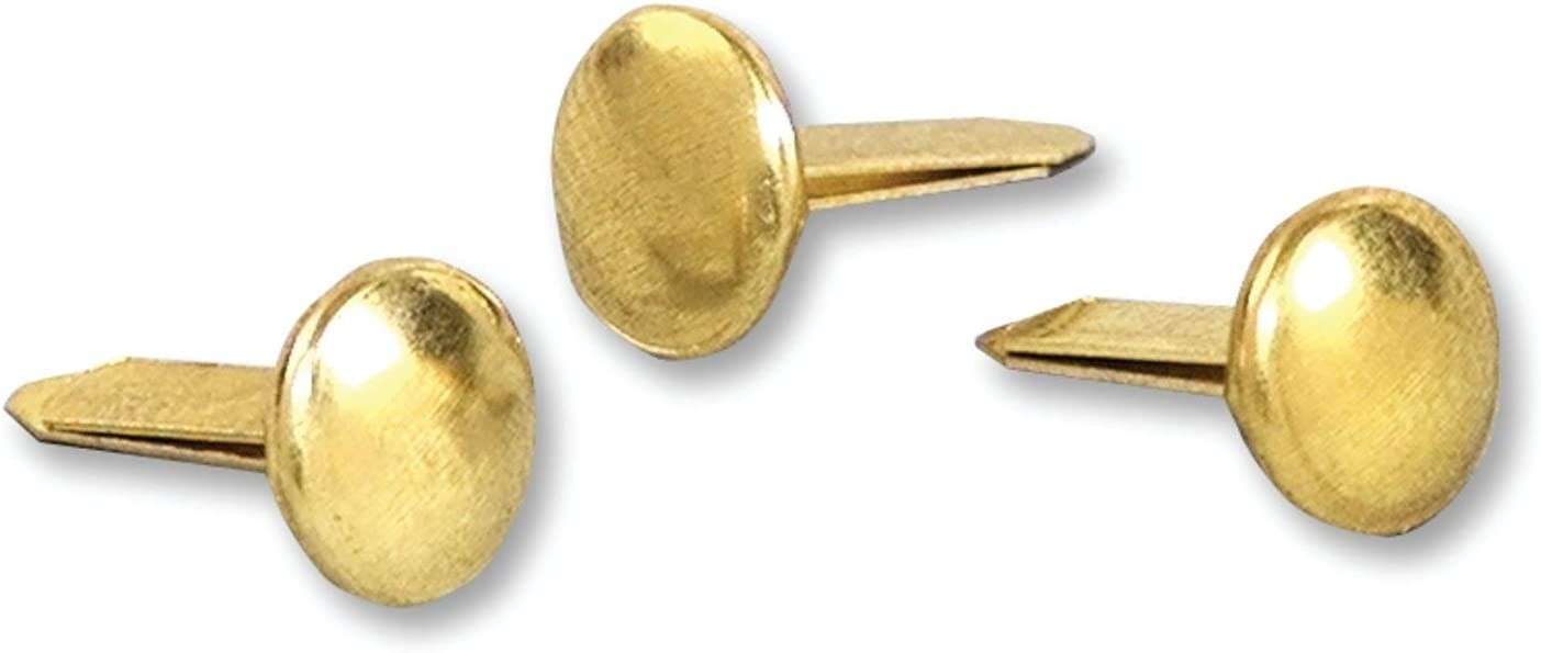 Classic Solid Brass Paper Fasteners, 1/2″, Plated, 1 Box, 100 Fasteners/Box