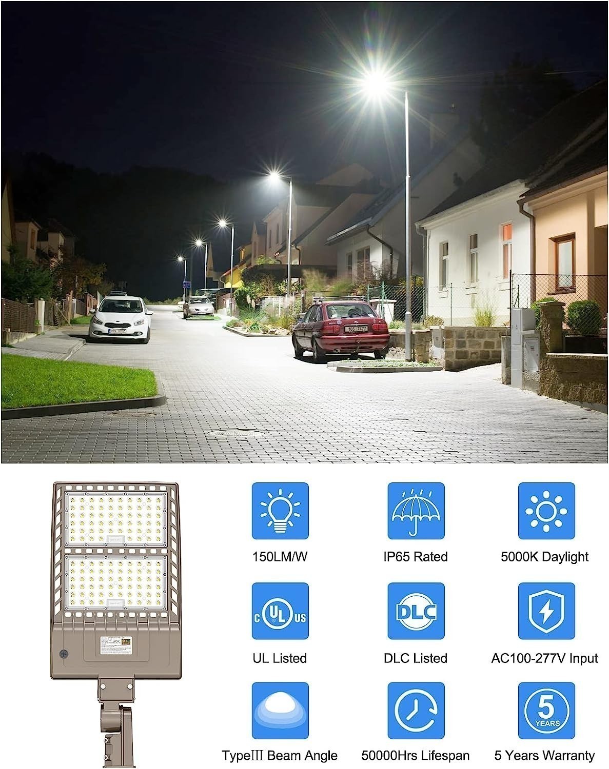 400W LED Parking Lot Pole Light Commercial Shoebox Fixture Super Bright 60000LM