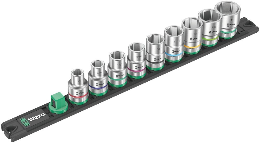Wera Magnetic Socket Rail C Imperial 1, 9 Pce Set 1/2″ Drive SAE 05005480001