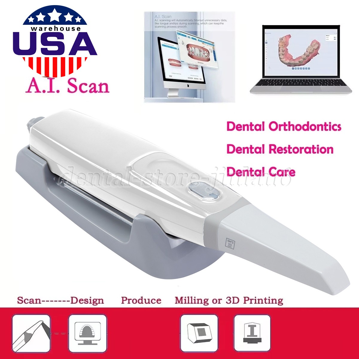 Factory Price 3D Oral Fast Speed Digital Dentist 3D Dental Intraoral Scanner
