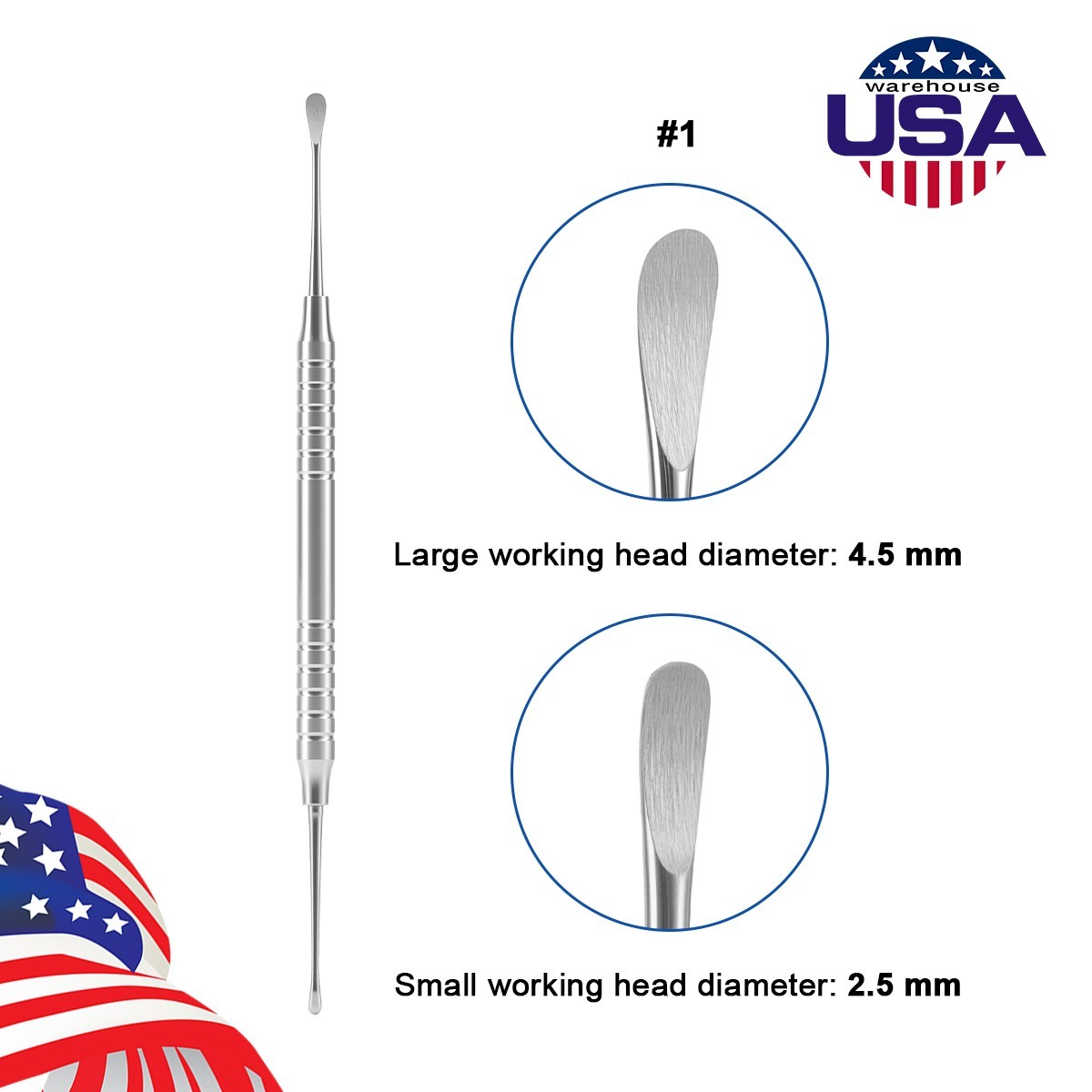 Dental Spoon Excavator Restorative Alveolar Socket Curette Double Ended