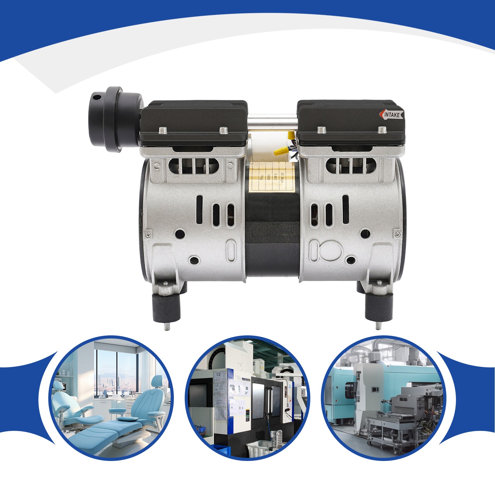 Vacuum Pump 370W Oilless Vacuum Pump 110V Oil-Free Vacuum Suction Pump Electric