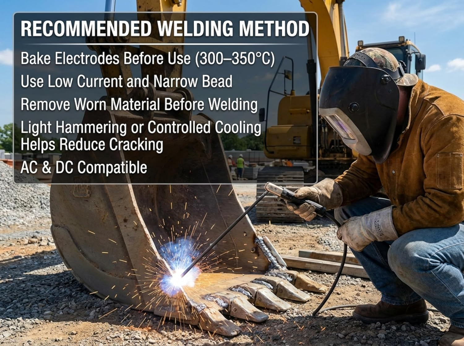 Efemn-B Hardfacing Welding Electrodes D266 – High Manganese Steel Build-Up Rods