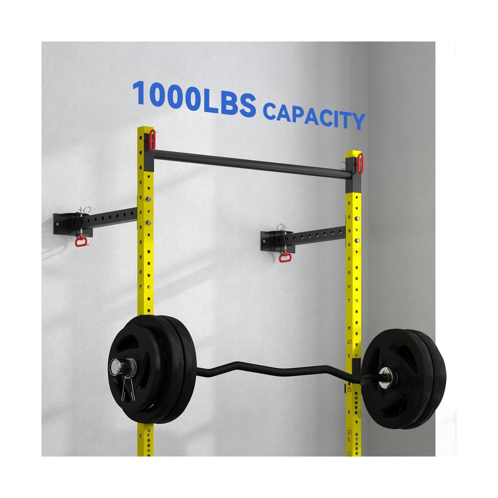 Soozier Folding Squat Rack with Adjustable Pull-Up Bar, 1000 Pounds Capacity …