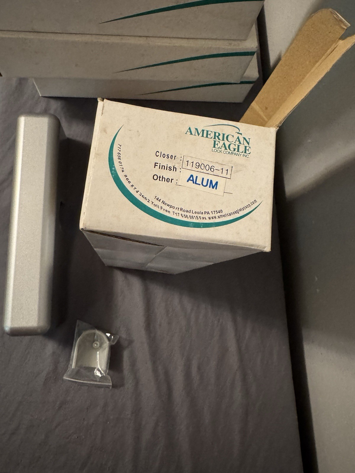 American Eagle 119006-11 Door Closer Plastic Full Cover Aluminum Lot of 9 NOS