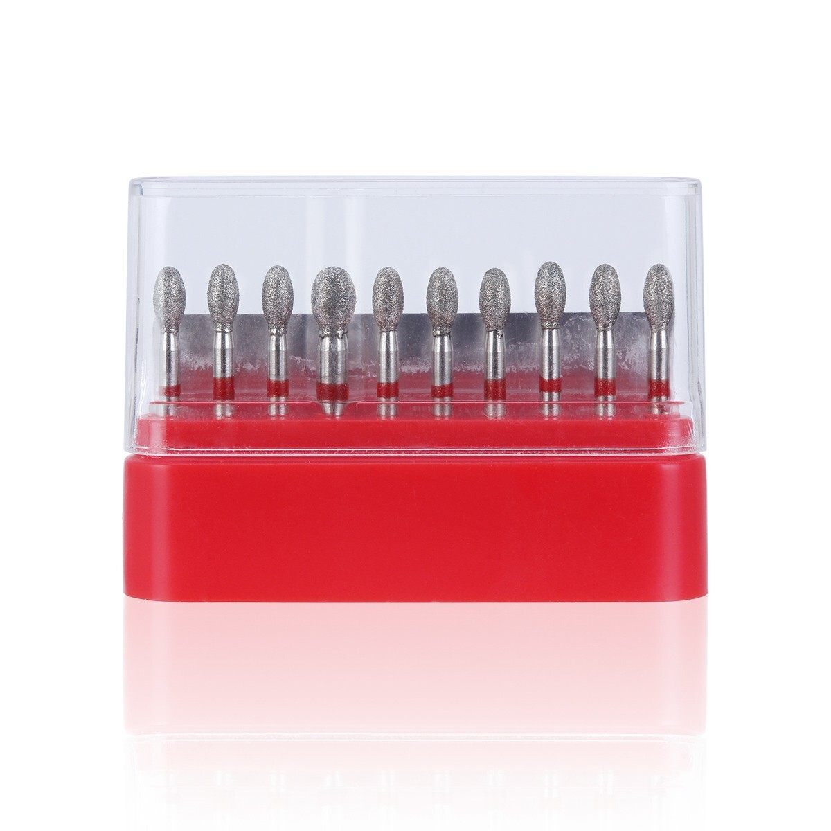 10Pcs Dental Diamond Burs FOOTBALL 379-023F FINE RED DEFEND Friction Grip AZDENT