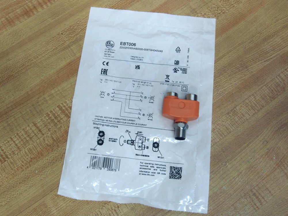 IFM Efector EBT006 Y/T Splitter ZDO2H030VAS0000-00STGH040VAS
