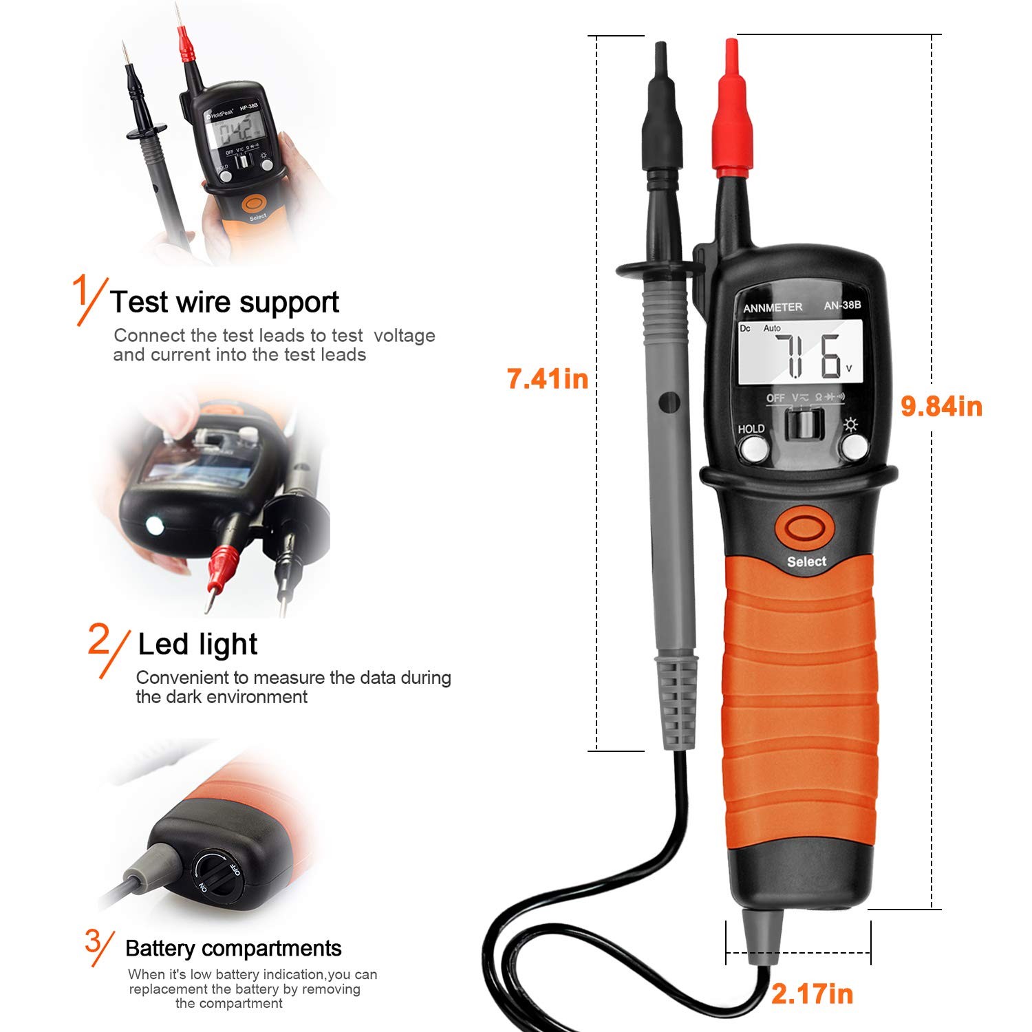 Pen Voltmeter Multimeter 600v Ac/dc Voltage Tester Resistance 20mฮ Ohm Meter Ele
