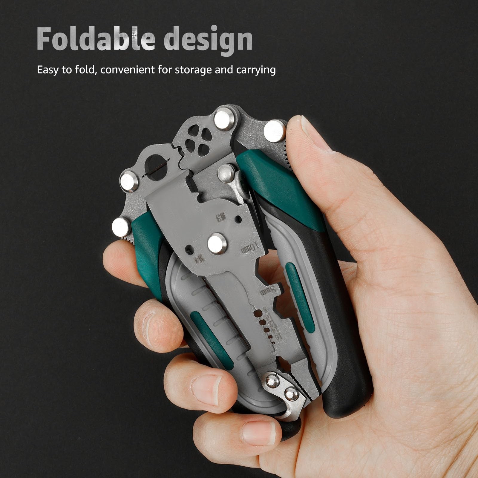 2PCS 18-in-1 Folding Wire Stripper Pliers, Multifunctional Electrical Wire St…
