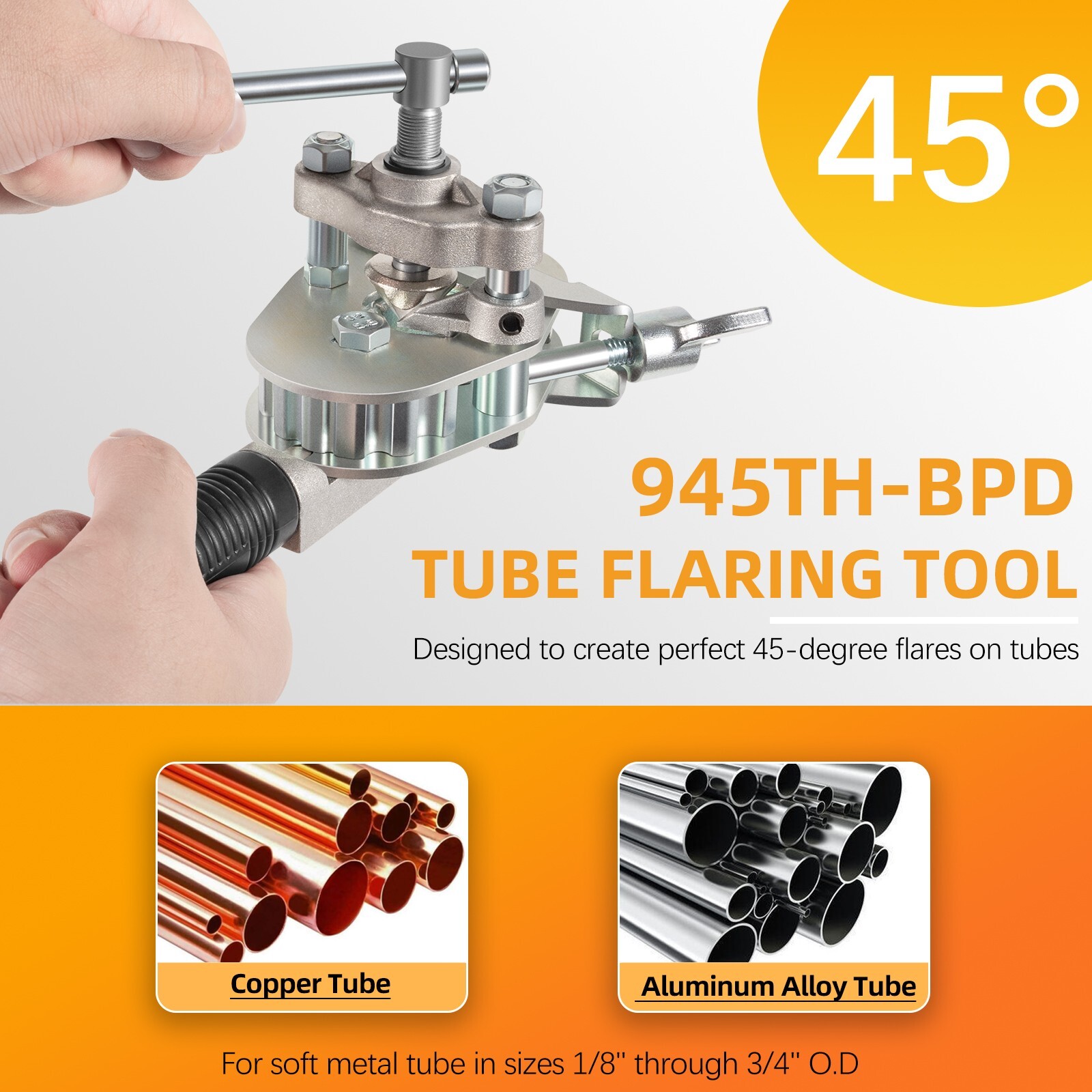 945TH-BPD Flaring Tool for Soft Metal Tubing, 45 Degree Single Flare Tool