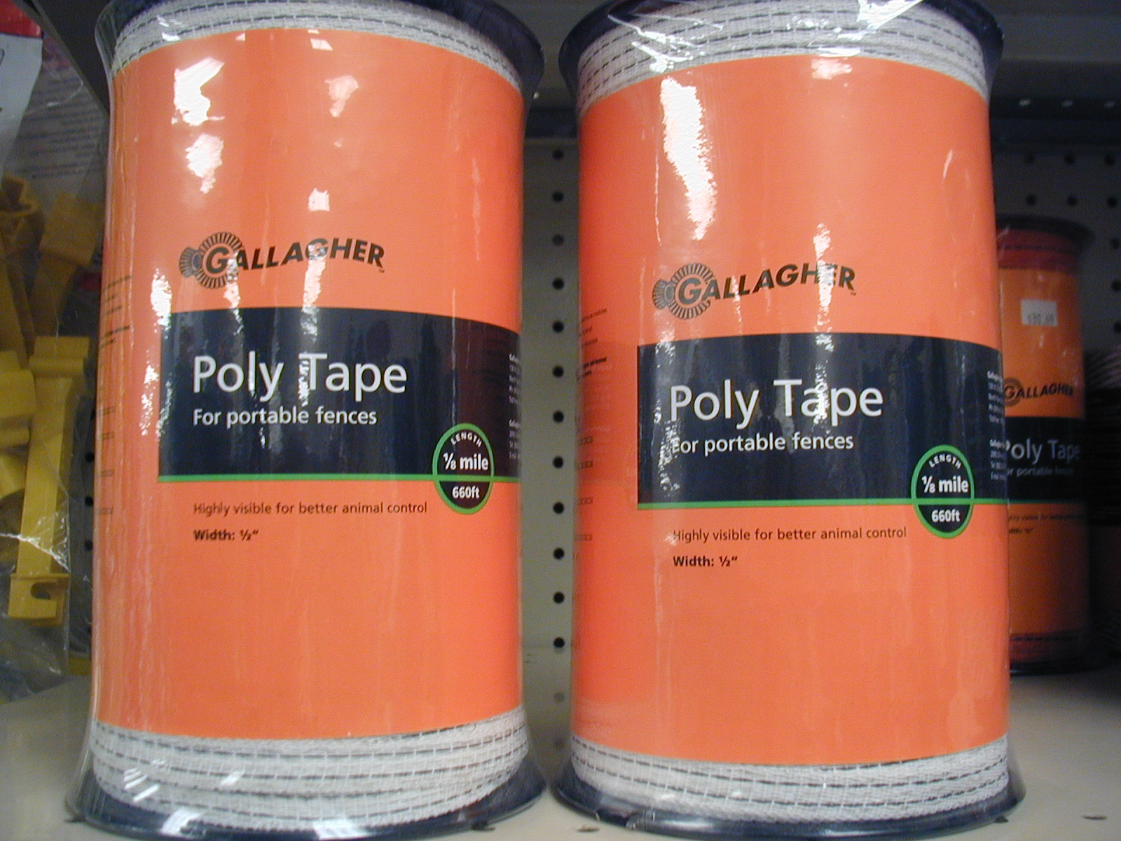 Gallagher – PolyTape – 1/2 Inch Wide – 660 ft. White ( 2 ) Rolls – $40.00 Each