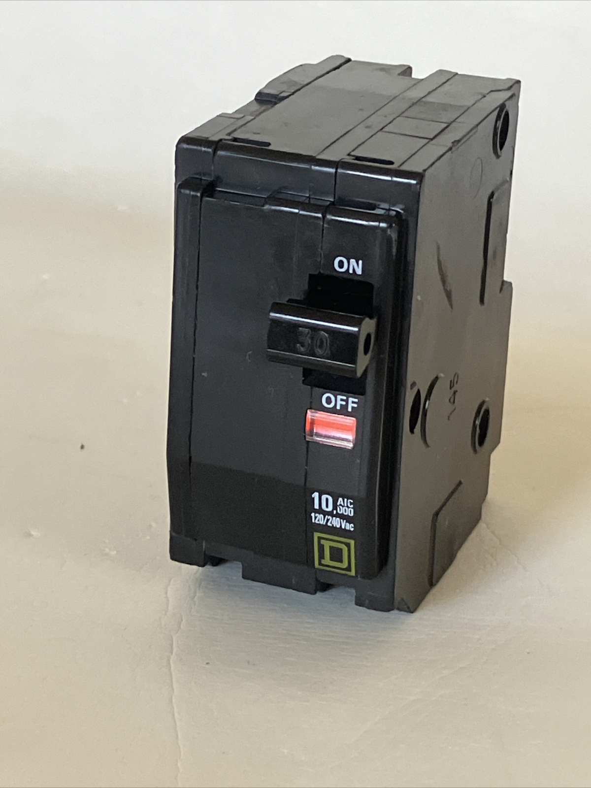 Square D QO230 2-Pole 30 Amp 120/240V Plug-In Breaker Yellow D Trip Window USED