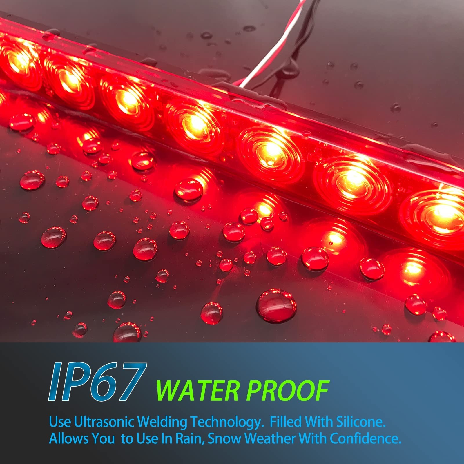 Led Trailer Light Bar,15inch Red Led Lights, Brake Stop Turn 3rd Brake Light,…