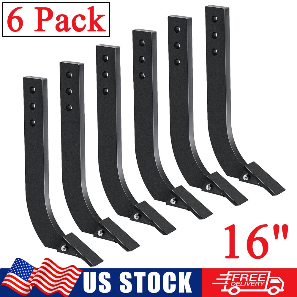 6 Pack Heavy Duty 16″ Box Blade Shanks with Adjustable 3 Holes Box Scraper Teeth