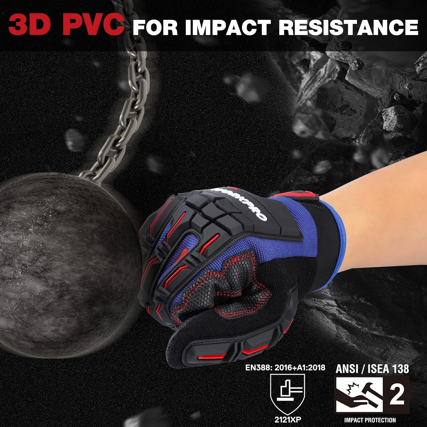 Synthetic Leather Heavy Duty Work Gloves with Waterproof Touchscreen – XL