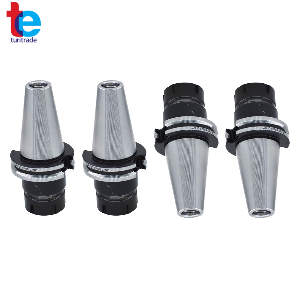 4×CAT40 ER25 Collet Chuck W. 2.76″ Gage Length 4 Chucks Tool Holder Set