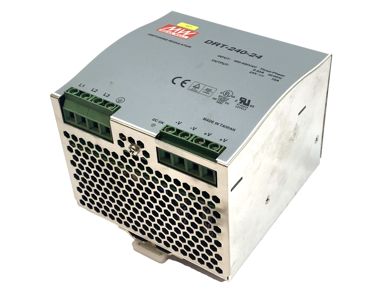 Mean Well DRT-240-24 Power Supply DIN Rail 24V DC 10A 3-Phase
