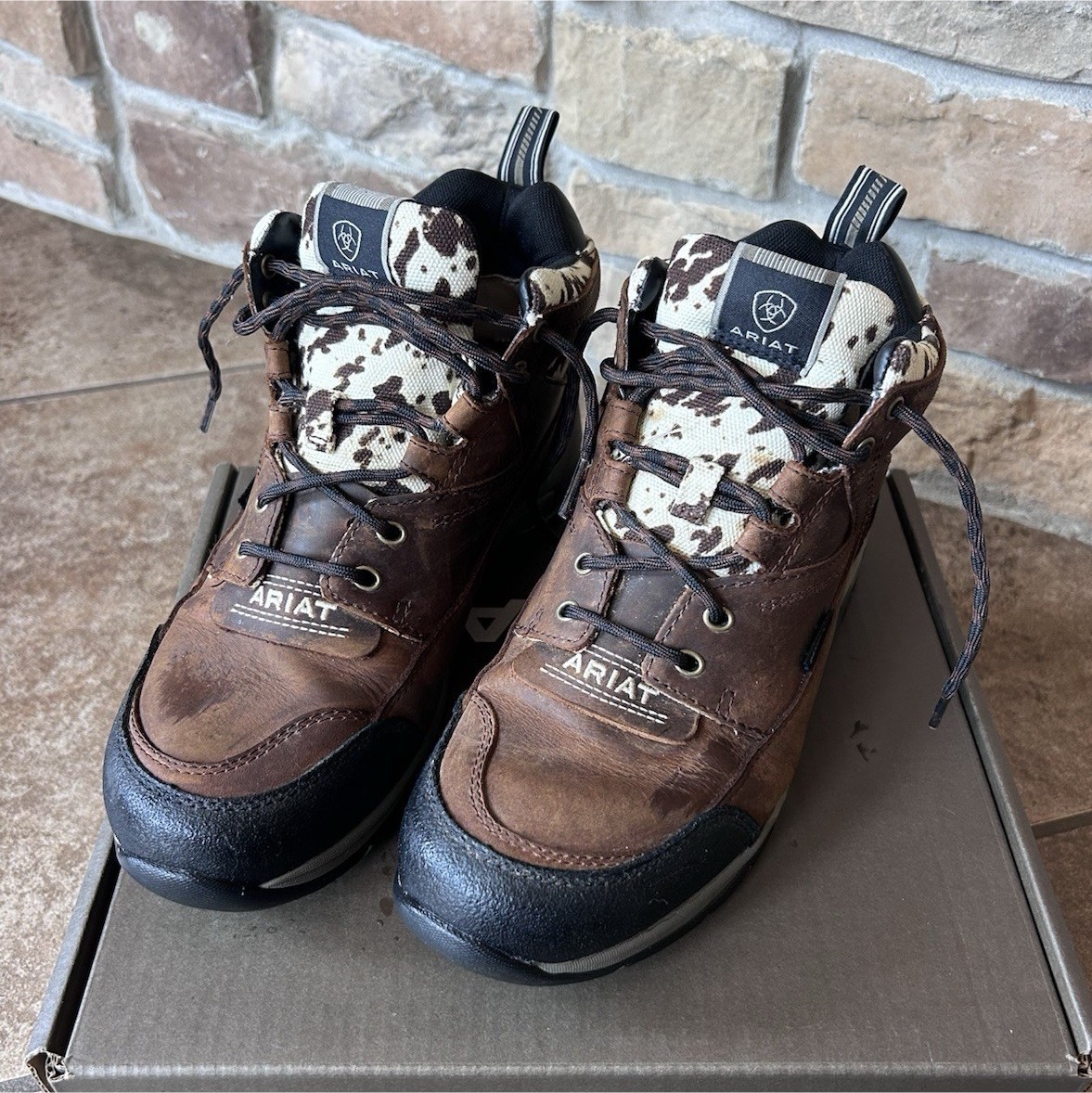 Ariat Waterproof Lace-Up Work Shoes Brown Camo ASTM F2413-18 EH