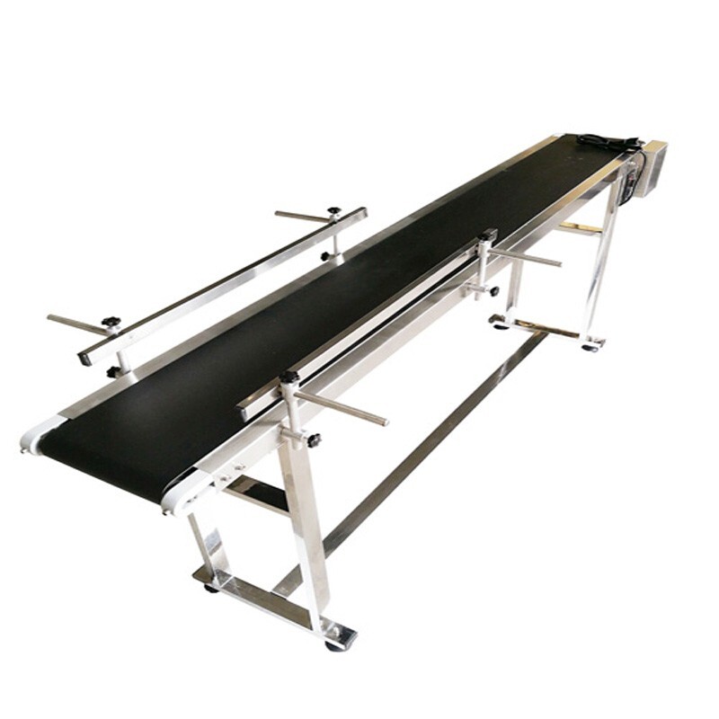 70.8″*7.8″ Black PVC Belt Conveyor with Double Guardrail Adjustable speed 110V