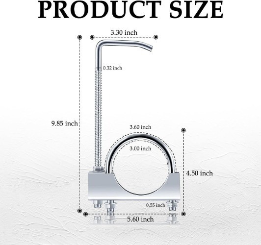 3 inch Exhaust Clamp with Hanger, Heavy Duty Exhaust Hanger with Color: 3 Inch