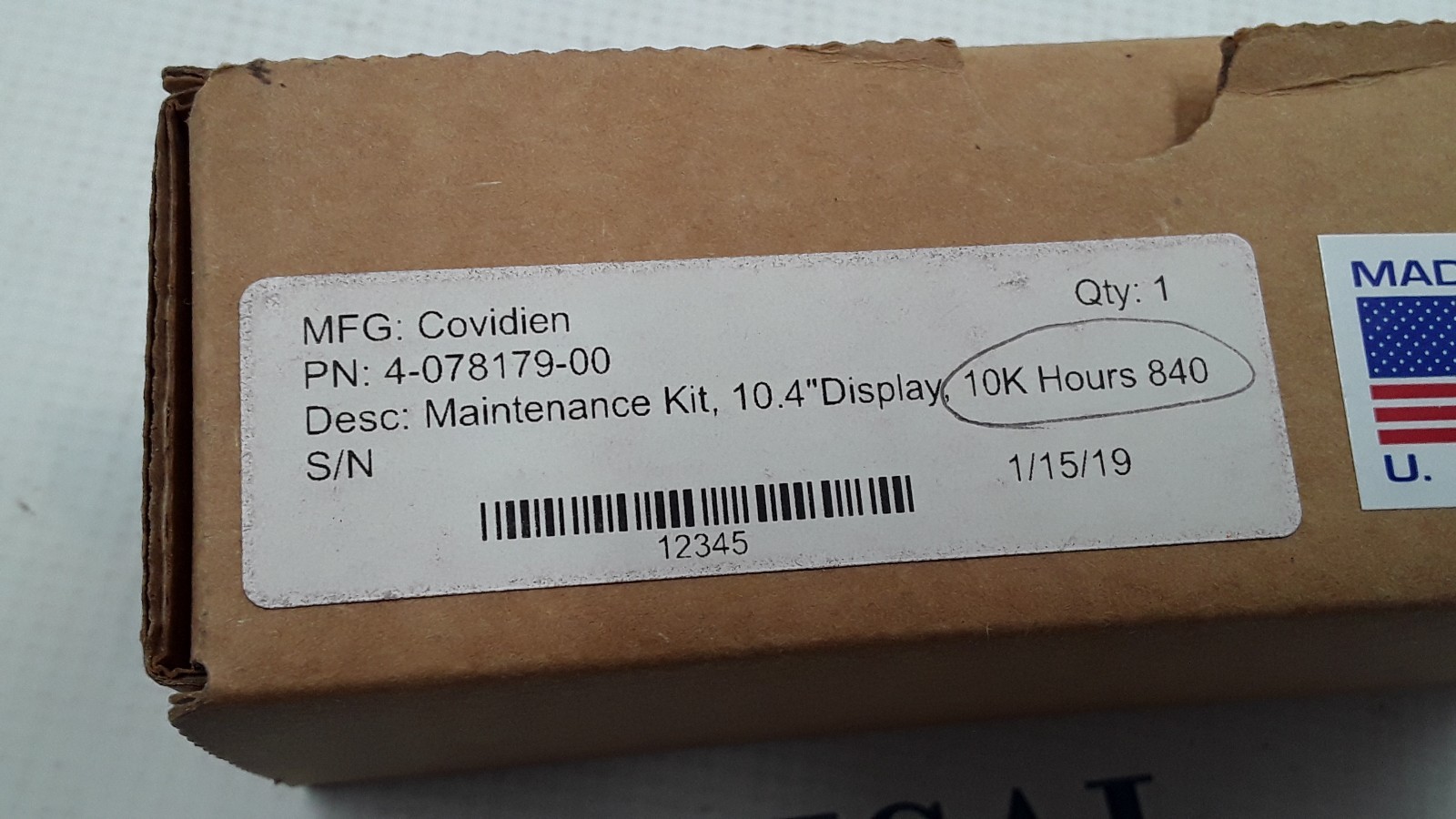 Covidien Maintenance Hours 840 Kit 10.4″ Display PN 4-078179-00