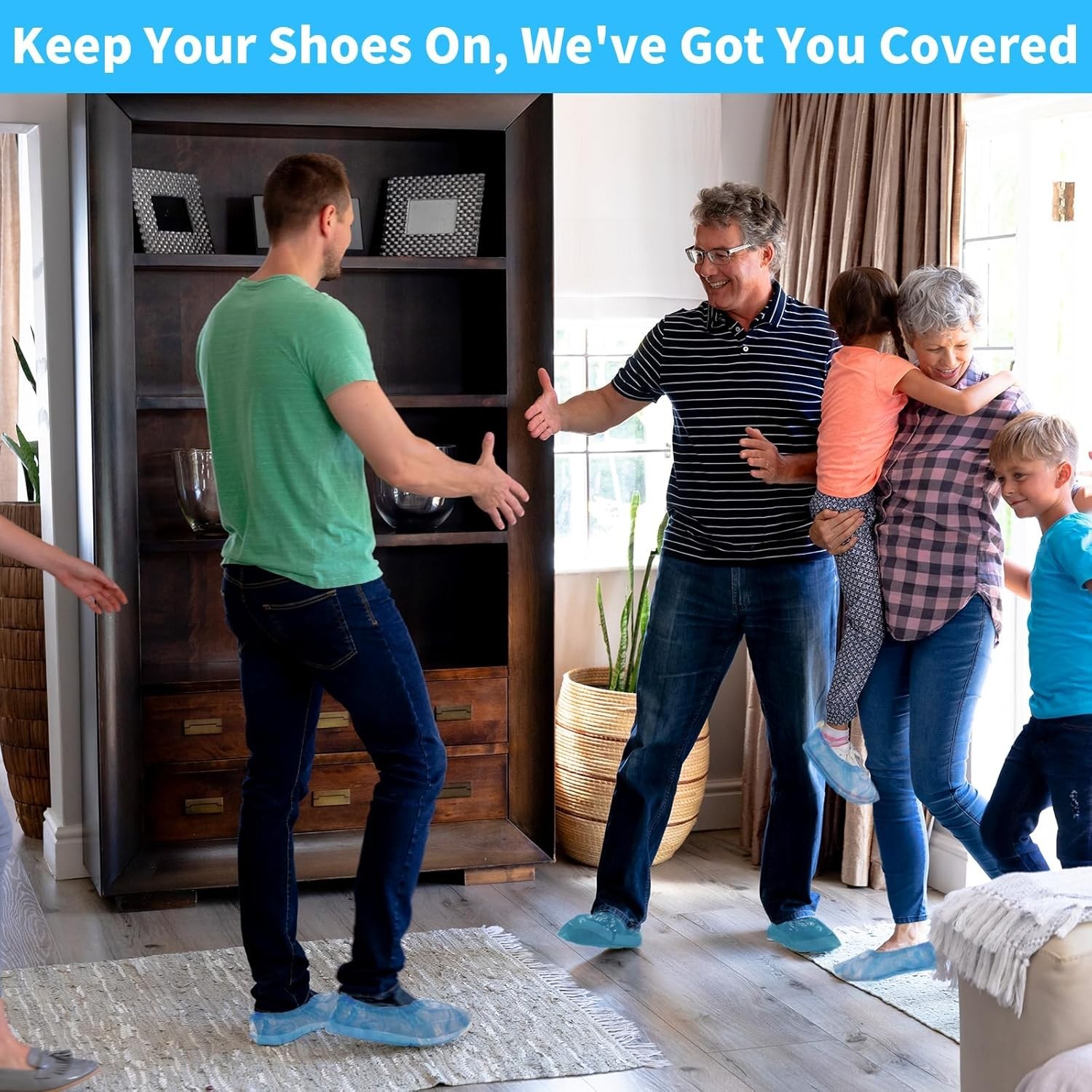 100 Disposable Shoe Covers for Indoors Non-Woven Water-Resistant Bootie Job XL