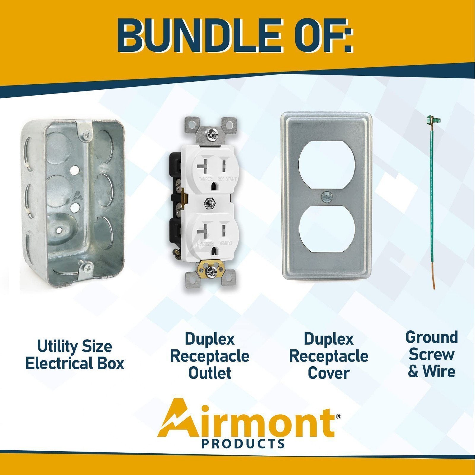 Outlet Box Kit, 2×4» Utility Electrical Box, Duplex Receptacle 2×4» Cover