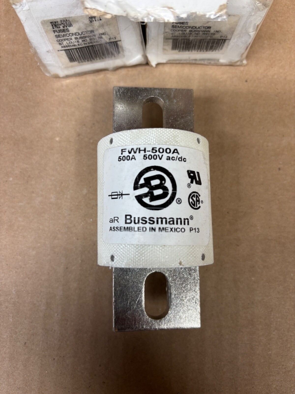 New Old Stock Bussmann FWH-500A Semiconductor Fuses LOT OF 3