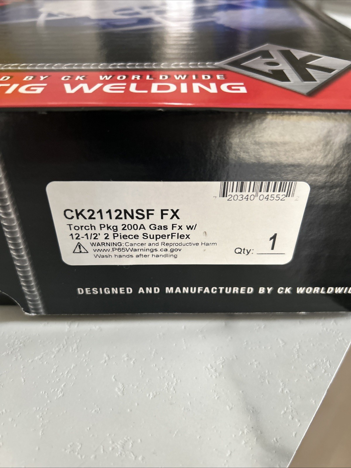 CK2112nsf Air Cooled TIG Torch Kit super flex 200A 12.5′ 2-Pc CK2112nsf fx