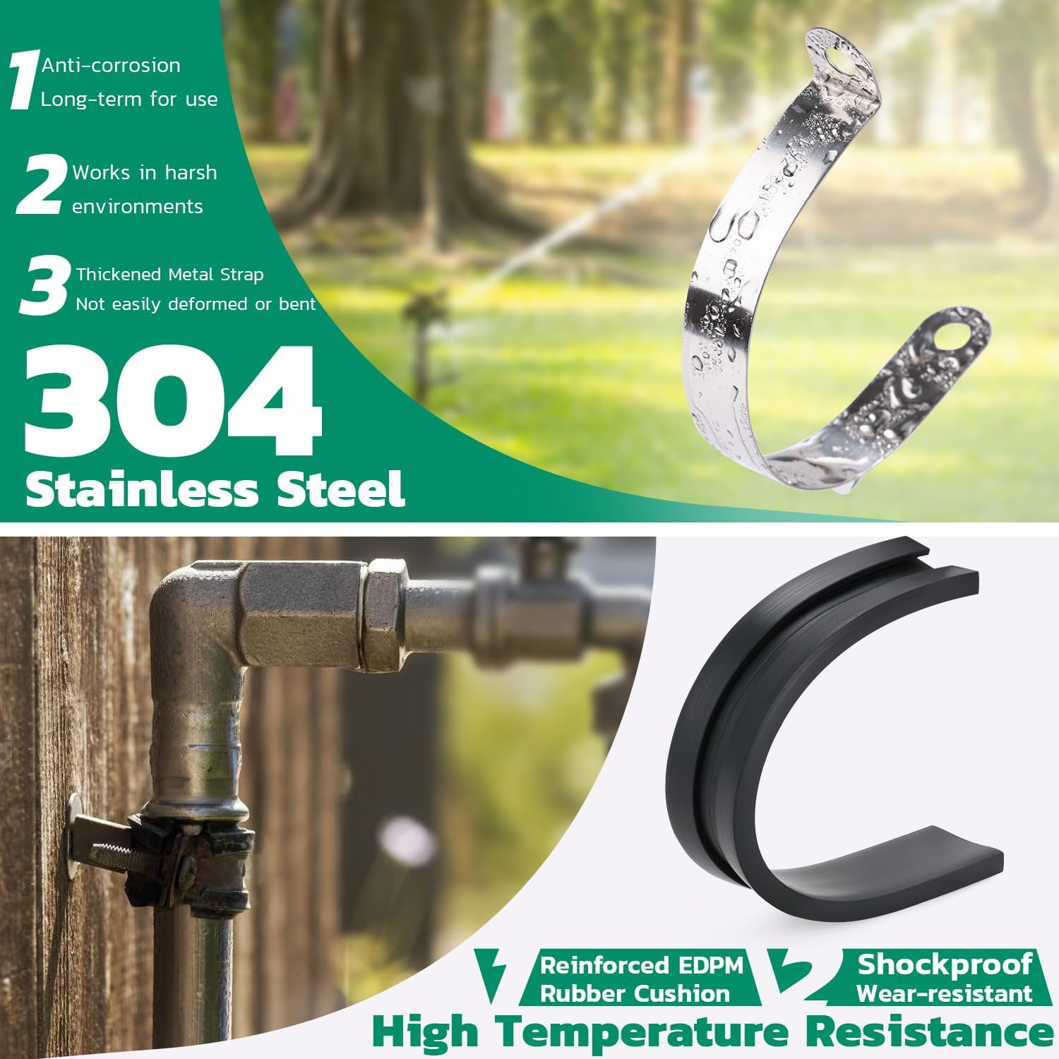 125PCS Cable Clamp,12 Sizes Stainless Steel Rubber Coated Cushioned Insulated Ca