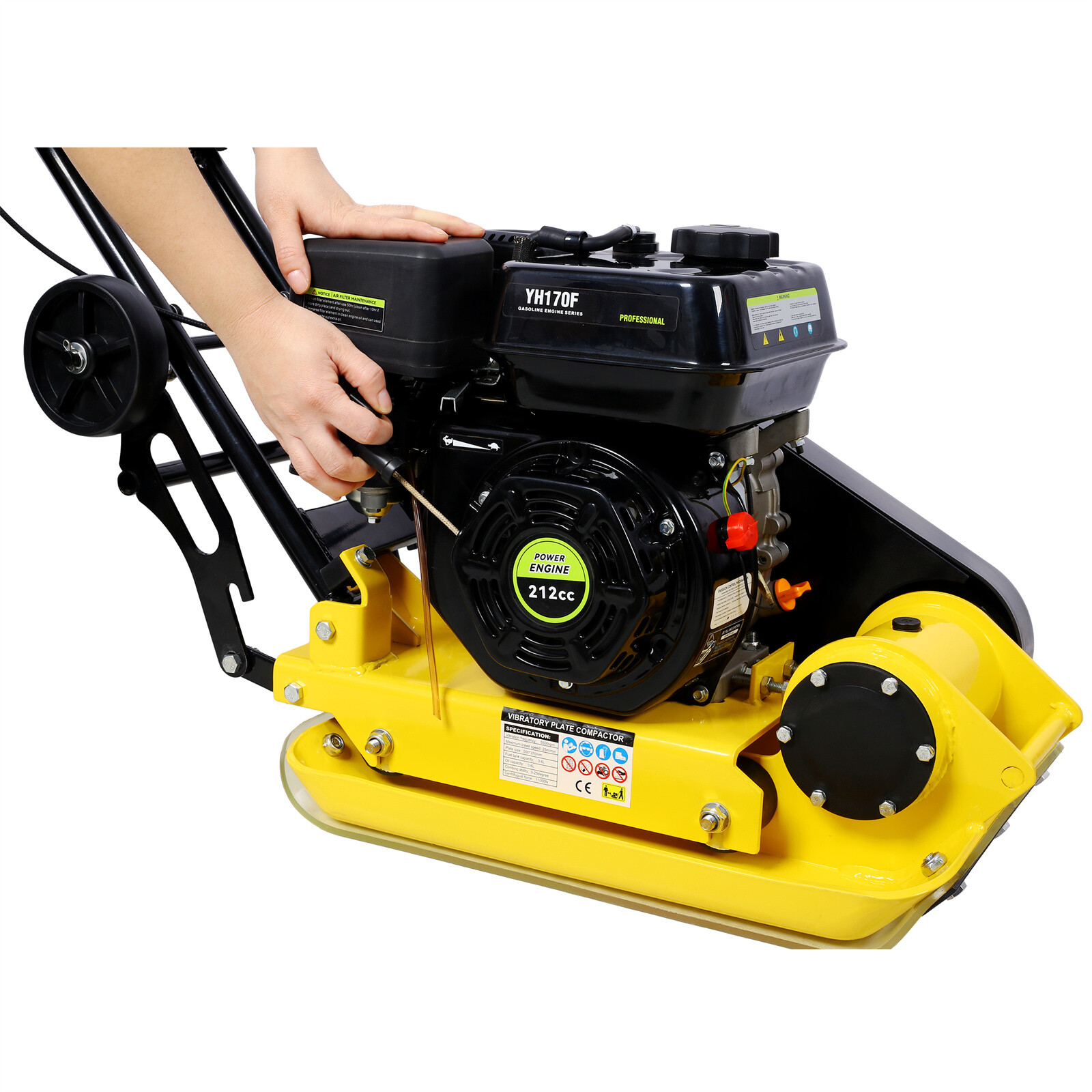 Plate Compactor Plate Tamper 7HP Walk-Behind Rammer 4-Stroke Gasoline Engine