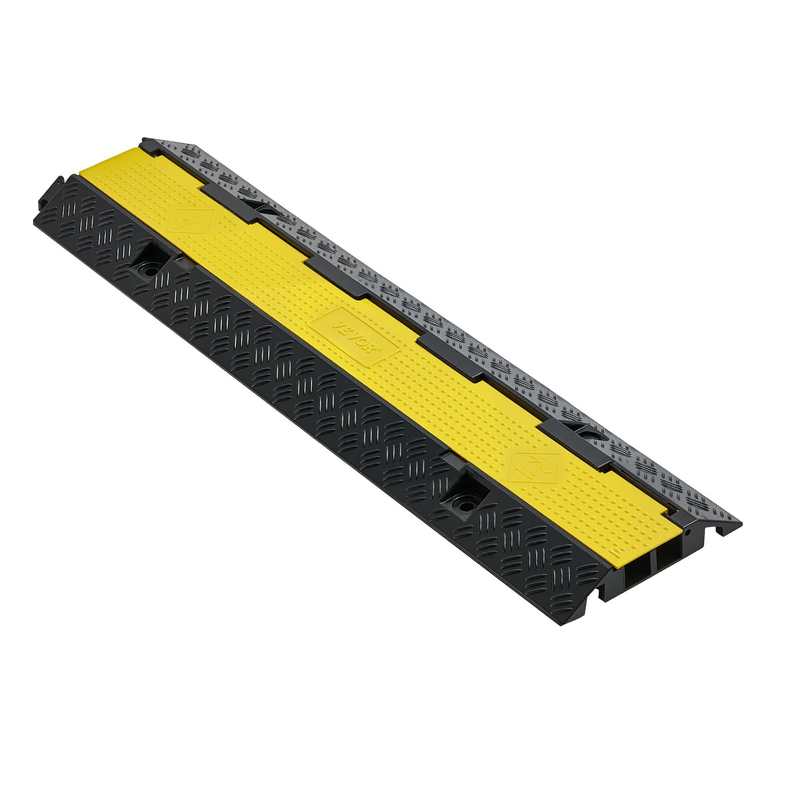 VEVOR Cable Protector Ramp Rubber Cord Cover 22000 lbs/axle Capacity 2 Channel