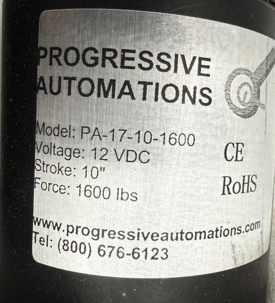Progressive PA-17-10-1600 Industrial Linear Actuator 12VDC, 10″ Stroke, 1600 lbs