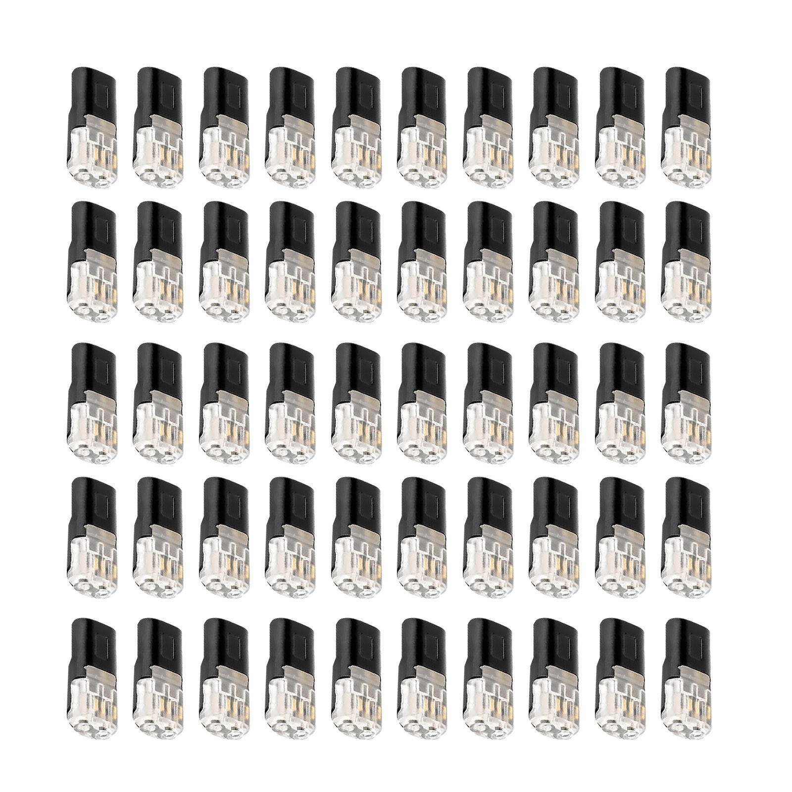 50pcs Black Polycarbonate Cable Connectors Plug in Type for 18-22 AWG with Lock