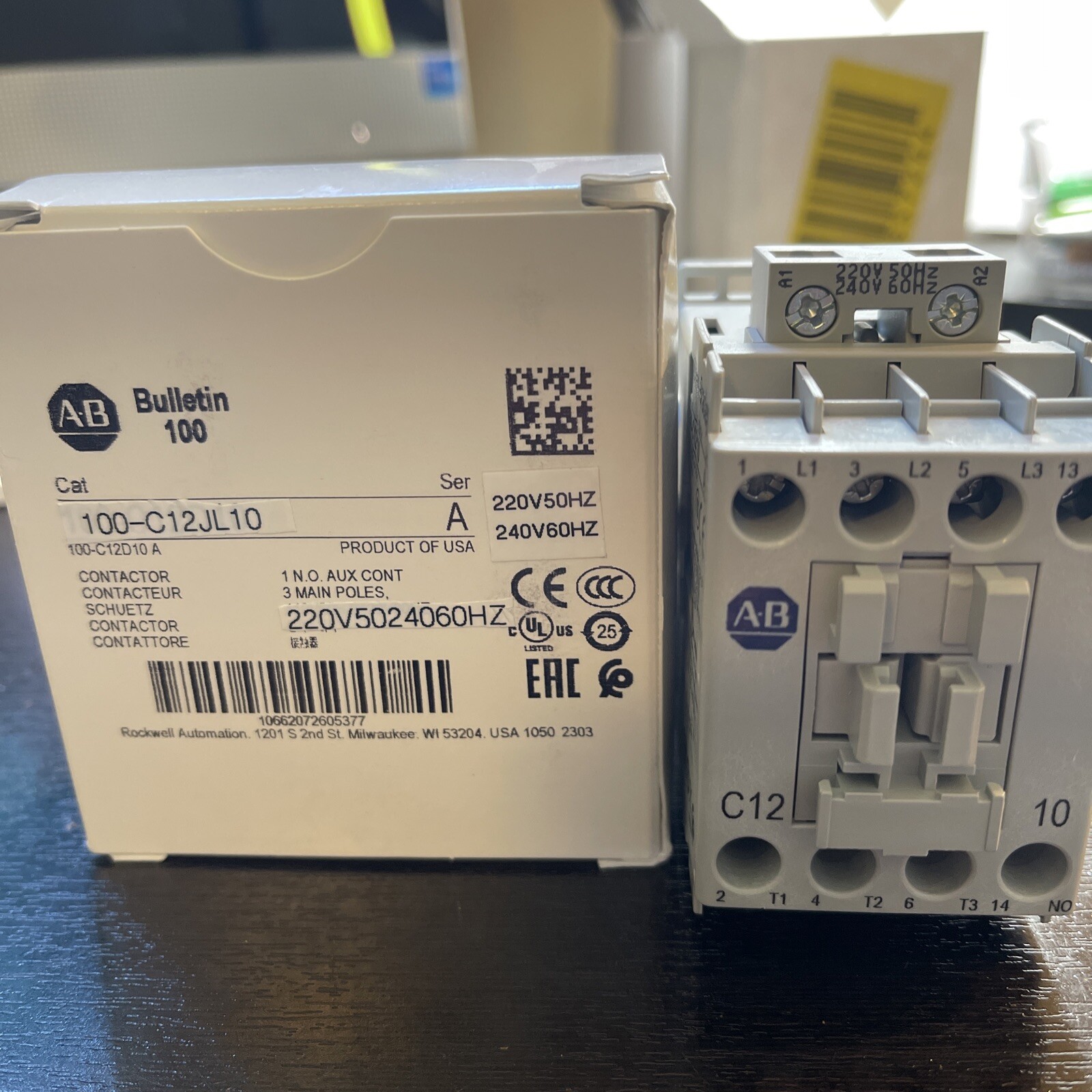 allen bradleyCONTACTOR. 100C12DJL10. 220-240V50/60HZ