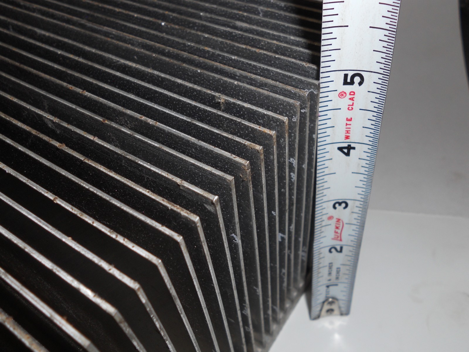 heat sink 16in x 9in x 4 7/8 in. weight is 19.8 lbs.