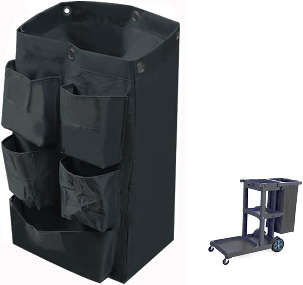 Replacement Janitorial Cart Bag with 5 Pockets,25 Gallon Housekeeping Cart Bag H