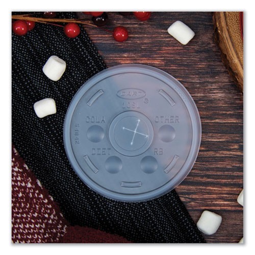 Dart Plastic Cold Cup Lids, Fits 10 oz Cups, Translucent, 100/Pack, 10 Packs/CT