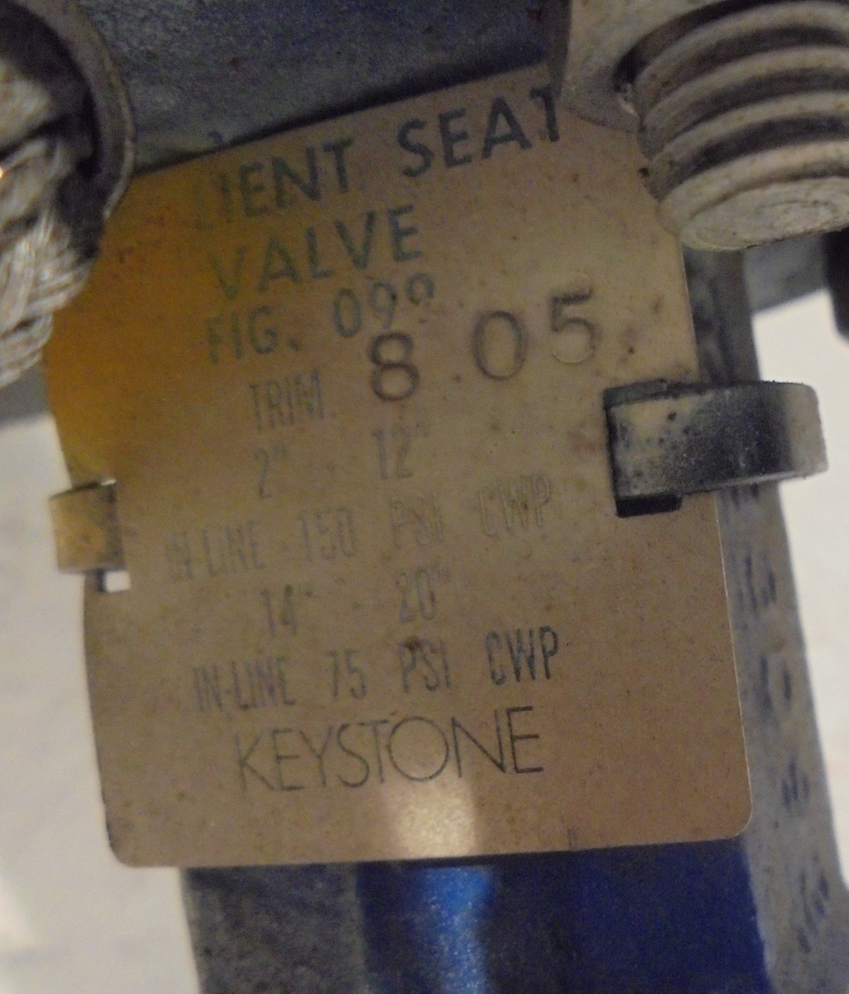 KEYSTONE PNEUMATIC ACTUATOR 020-790-301, 3″ BUTTERFLY, WESTLOCK MONITOR 4040