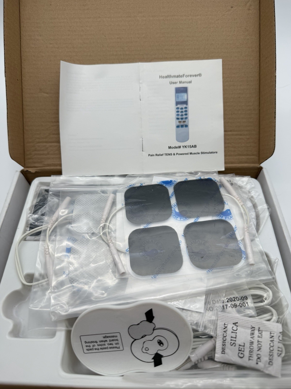 HealthmateForever TENS/EMS Unit 4-Channel Handheld Pulse Massager YK15AB