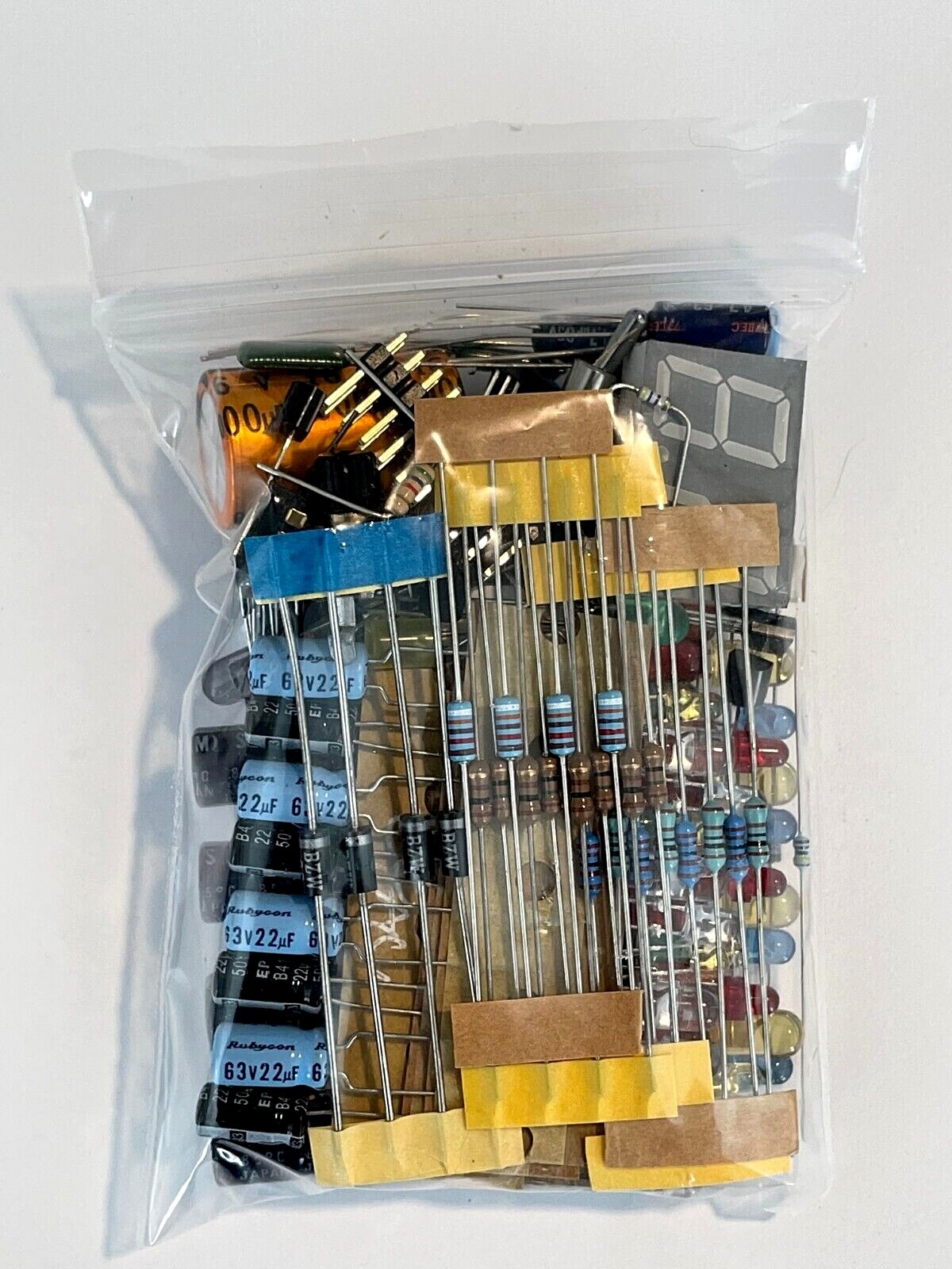 NEW GRAB BAG of Electronic Components Mixed Caps Resistors Transistors and MORE!