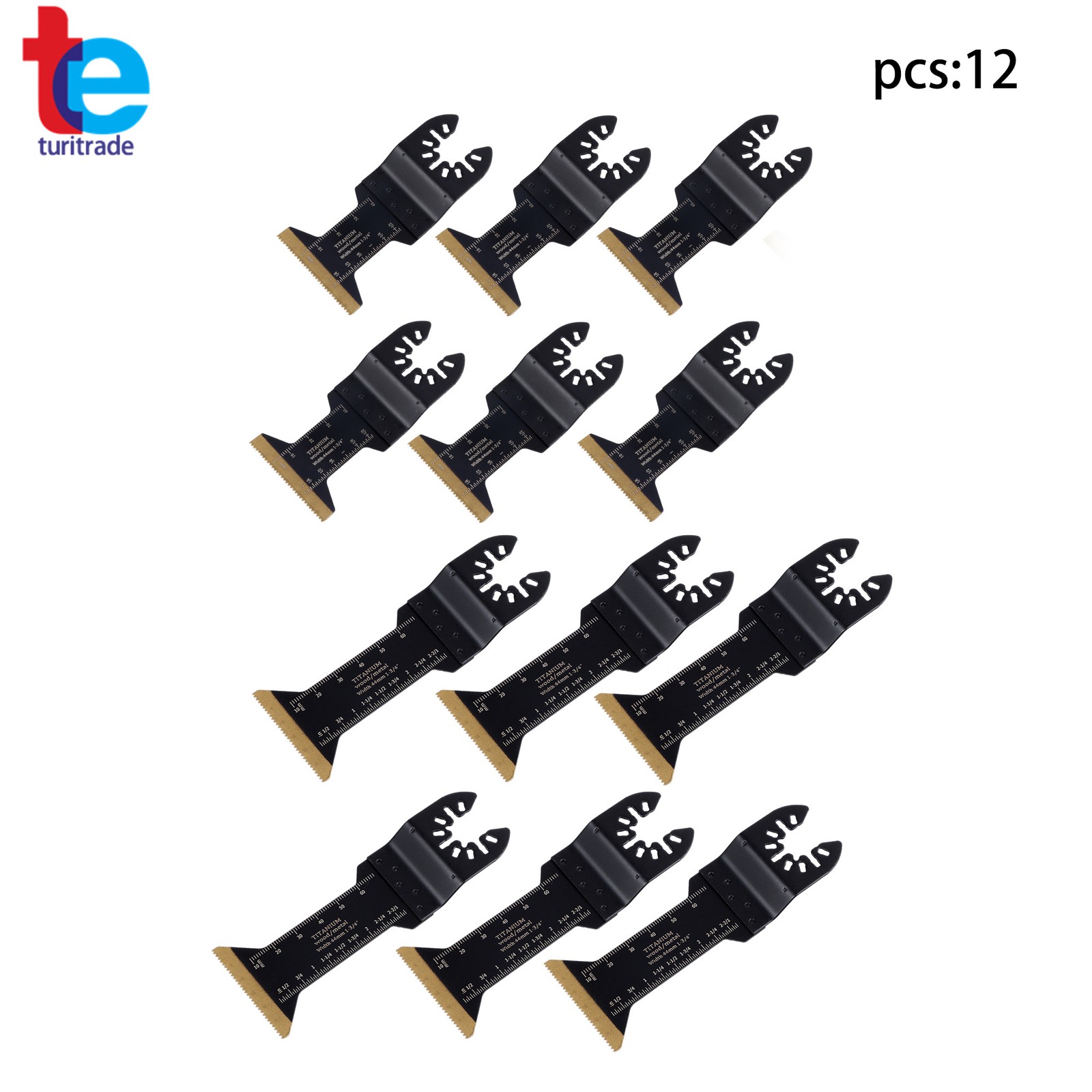 12 PIECES TITANIUM OSCILLATING SAW BLADES EXTENDED METAL CUTTING BLADES