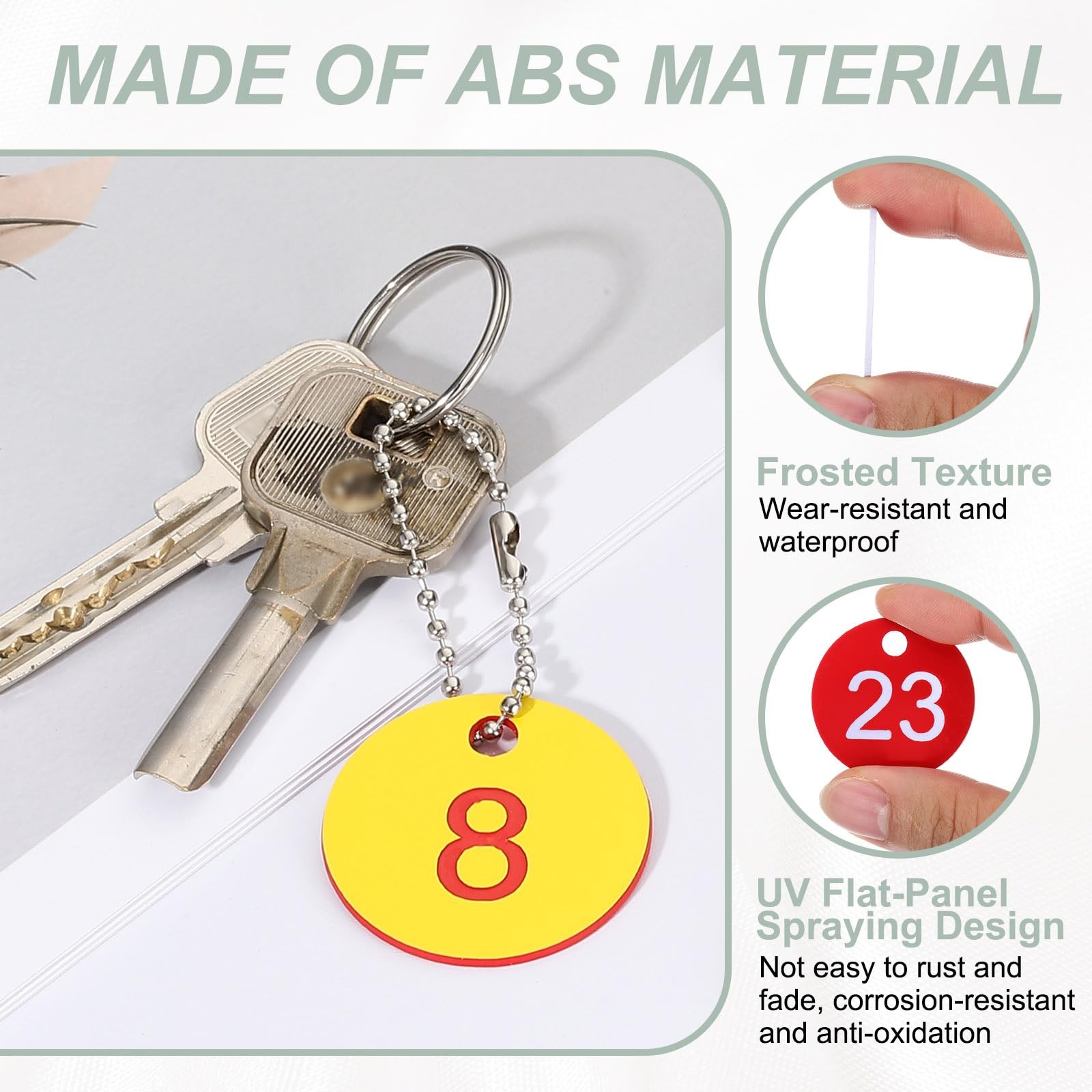 1-25 Number Tags, 25Pcs Round ID Number Key Tags Plastic Numbered Keychain fo…