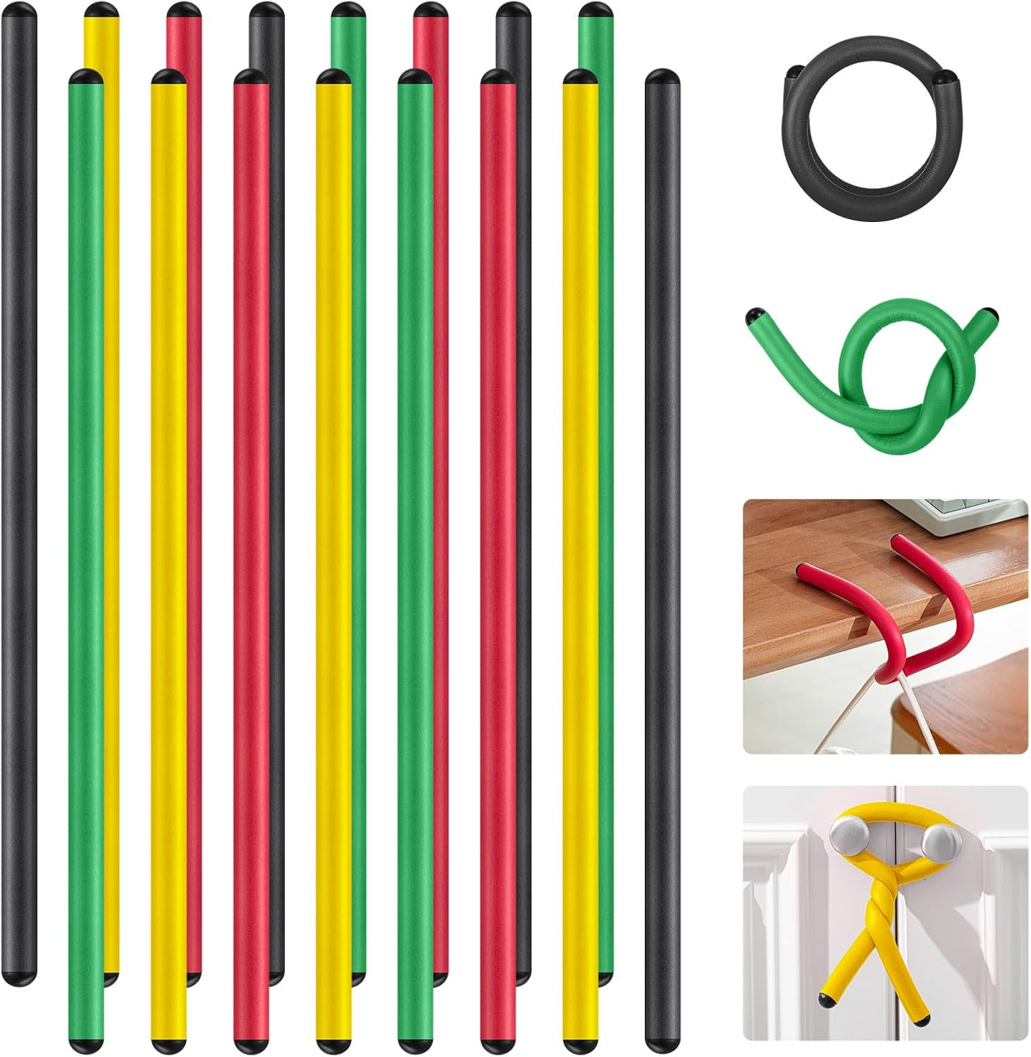 20 Pcs 17 Inch EVA Foam Twist Rubber Ties Reusable Bendable Cable Tie Straps Fle