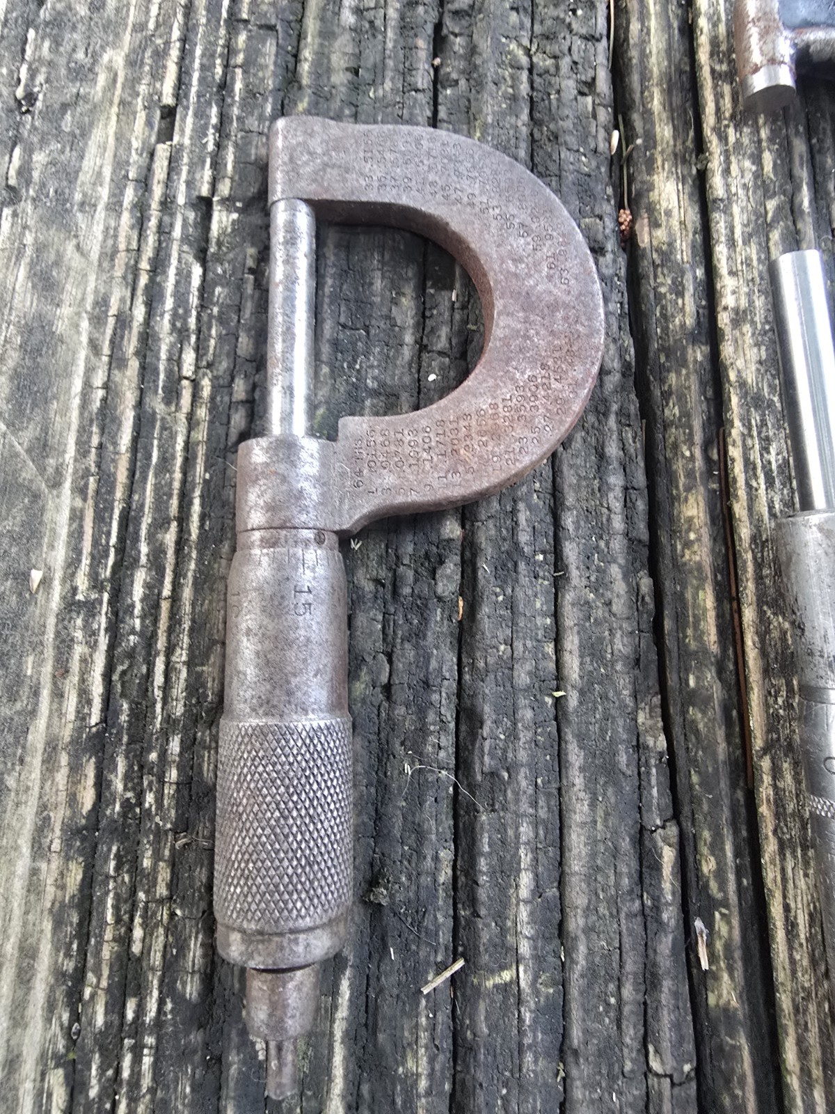 Vintage L.S. Starrett Co. No. 436 + 201 Outside Micrometer Original Wooden Box
